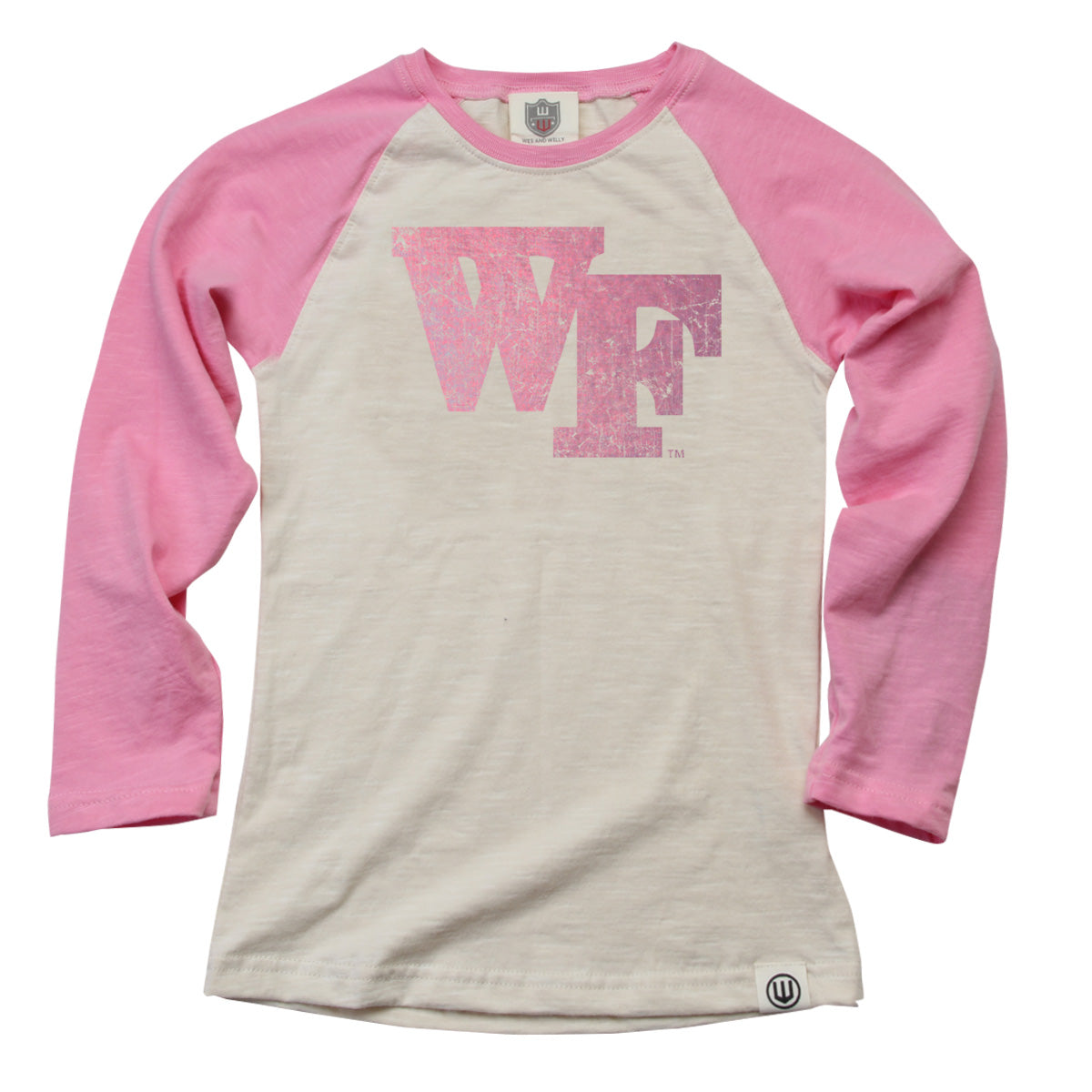 Wake Forest Demon Deacons Youth Girls Foil Slub Raglan
