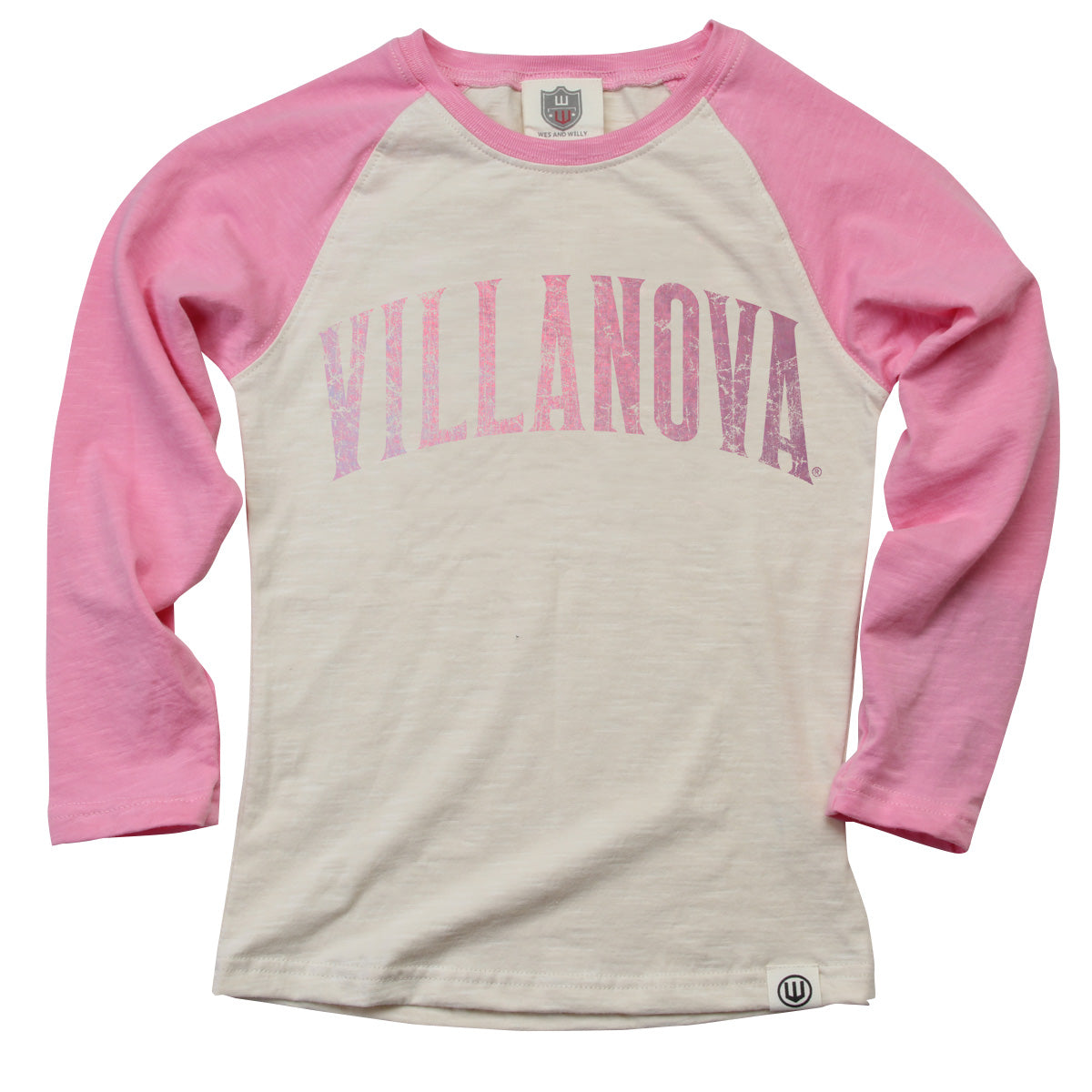Villanova Wildcats Youth Girls Foil Slub Raglan
