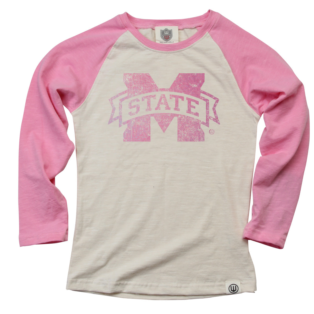 Mississippi State Bulldogs Youth Girls Slub Raglan