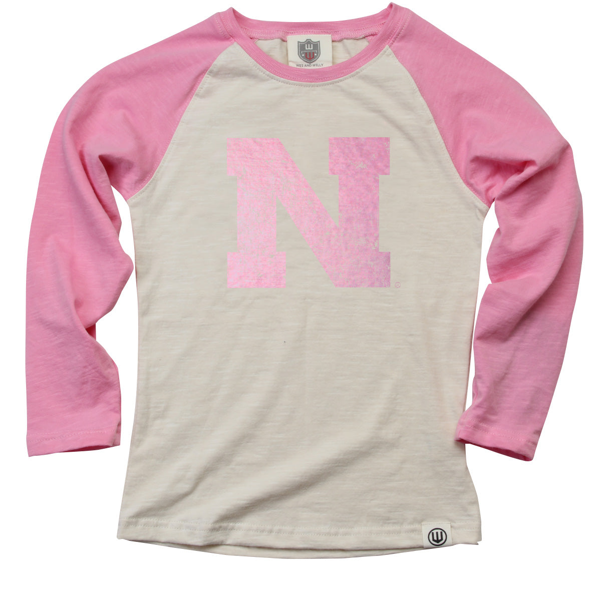 Nebraska Cornhuskers Youth Girls Foil Raglan