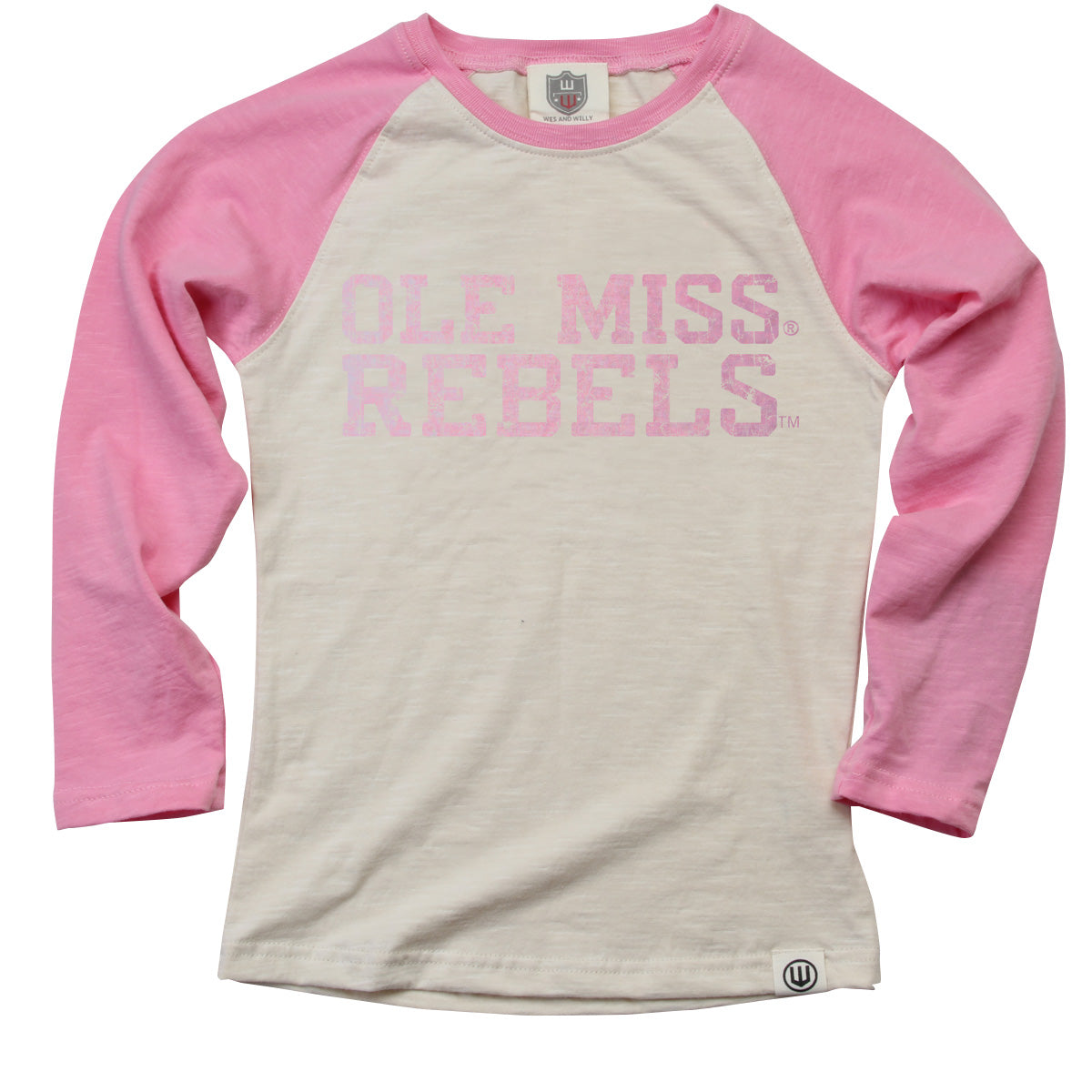 Ole Miss Rebels Youth Girls Slub Raglan