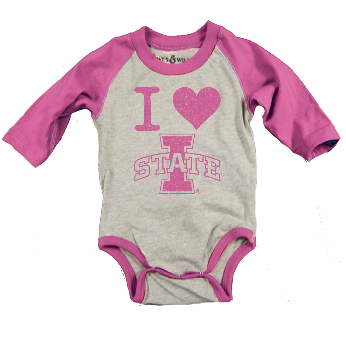 Iowa State Cyclones Infant Girls Raglan Bodysuit