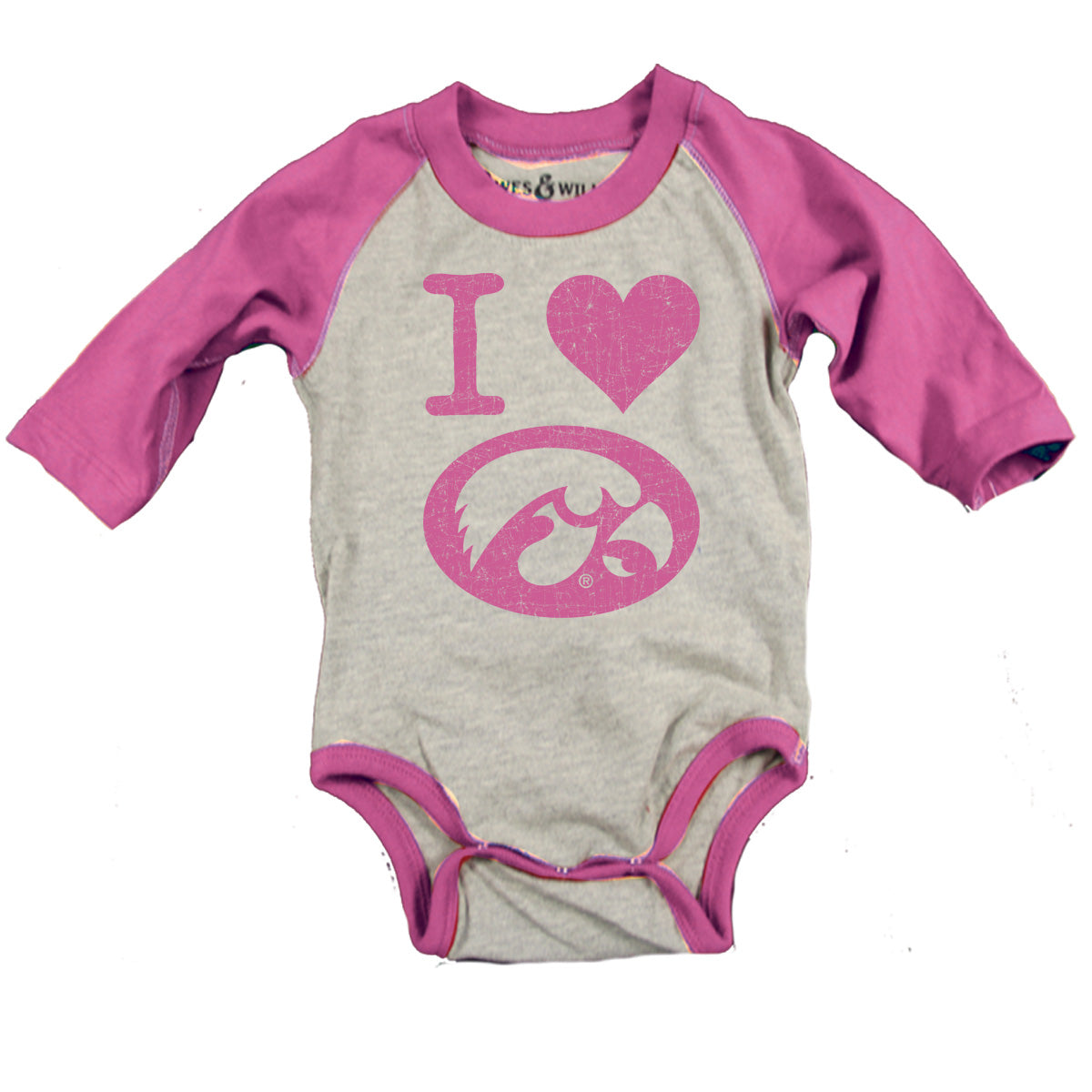 Iowa Hawkeyes Infant Girls Raglan Bodysuit