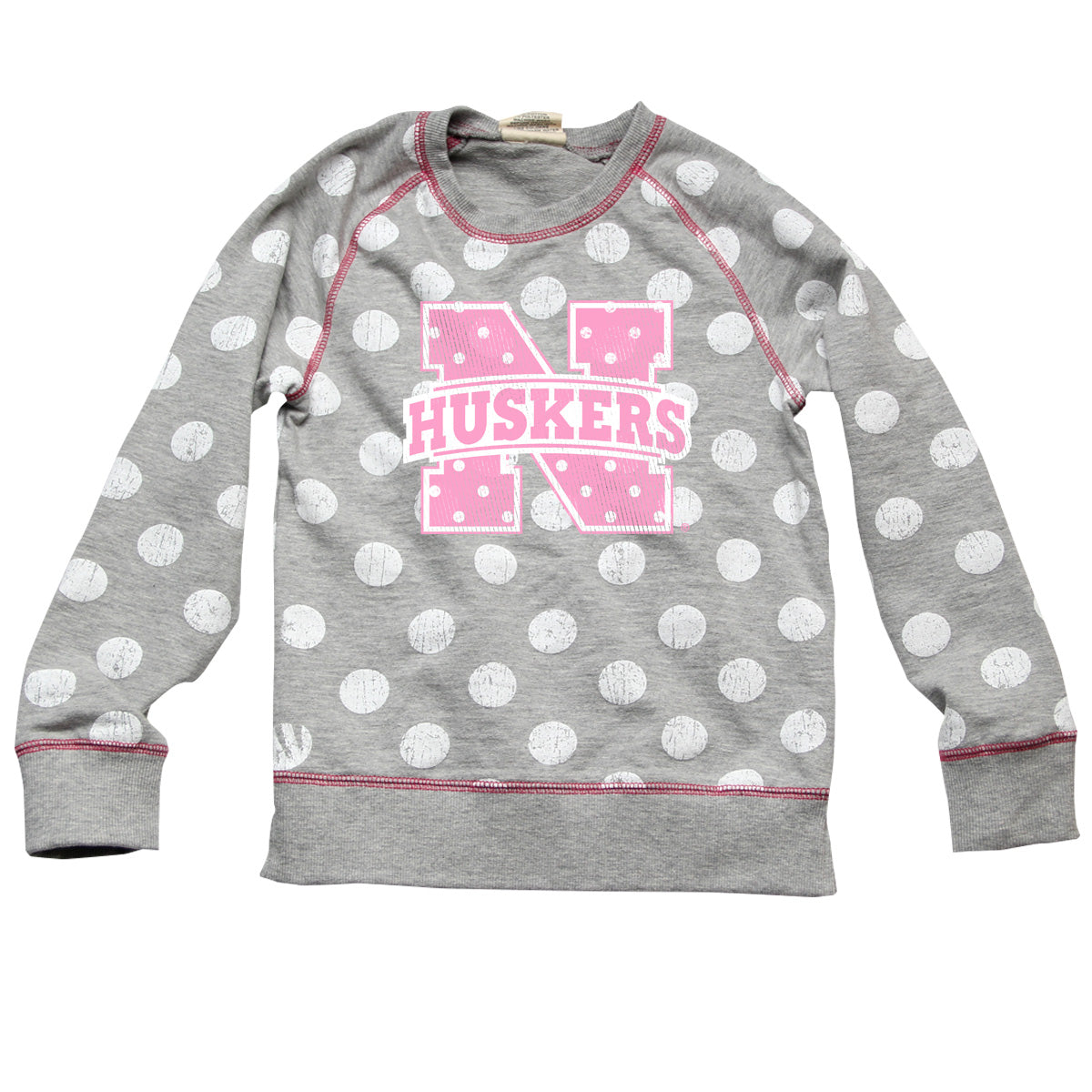 Nebraska Cornhuskers Youth Girls Polka Dot Sweatshirt
