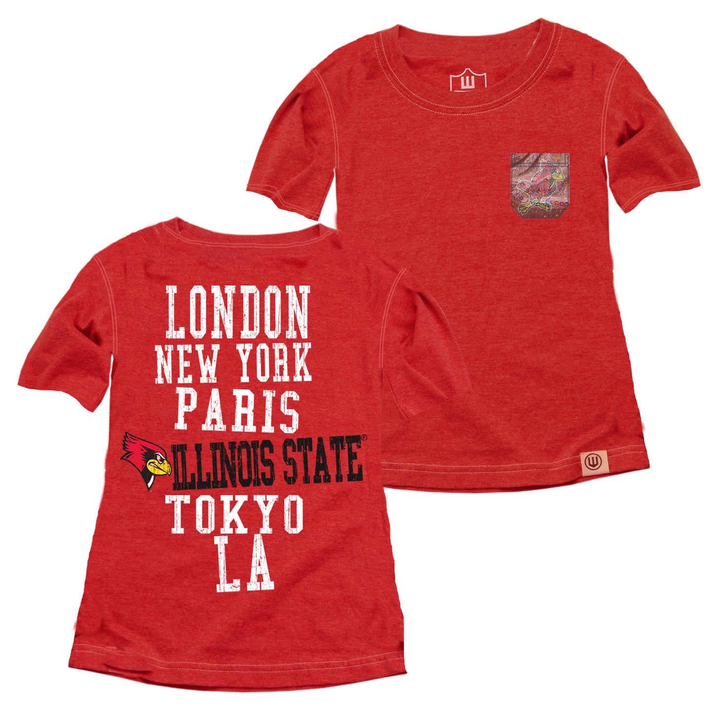 Illinois State Redbirds Youth Girls Sparkle Pocket Tee