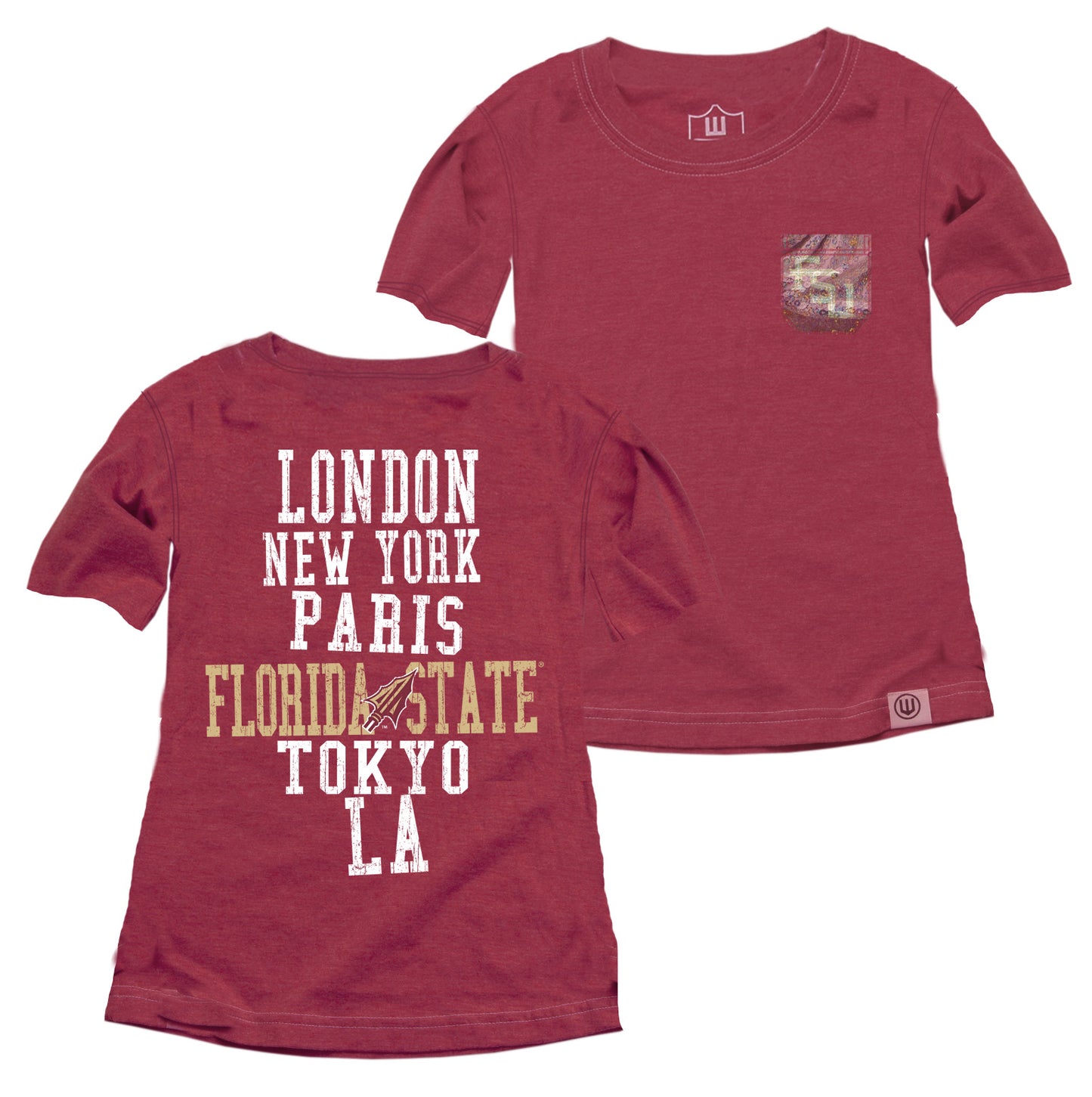 Florida State Seminoles Youth Girls Sparkle Pocket Tee