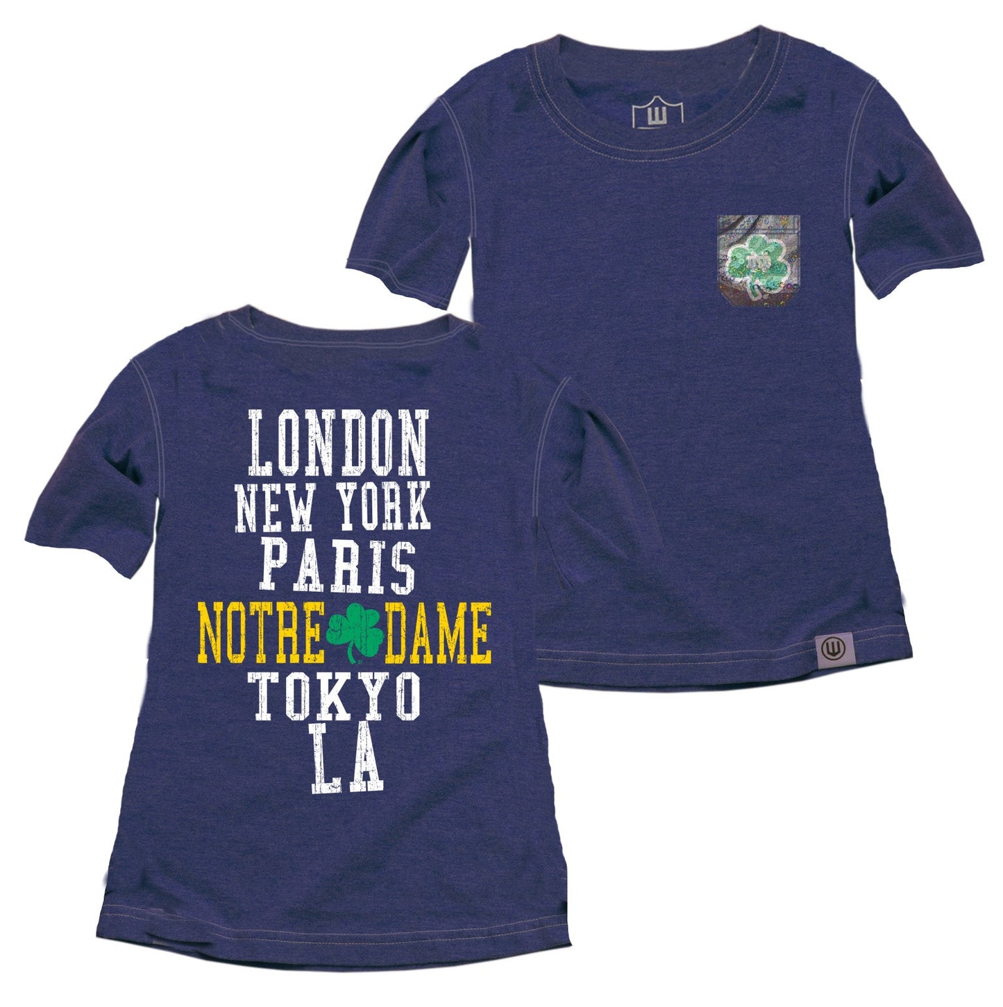 Notre Dame Fighting Irish Youth Girls Sparkle Pocket Tee