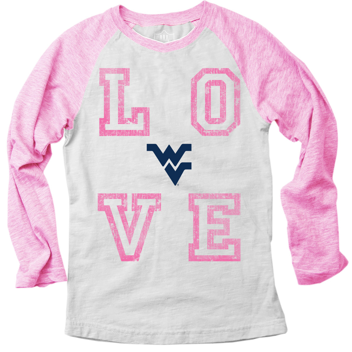 West Virginia Mountaineers Youth Girls Slub LS Raglan