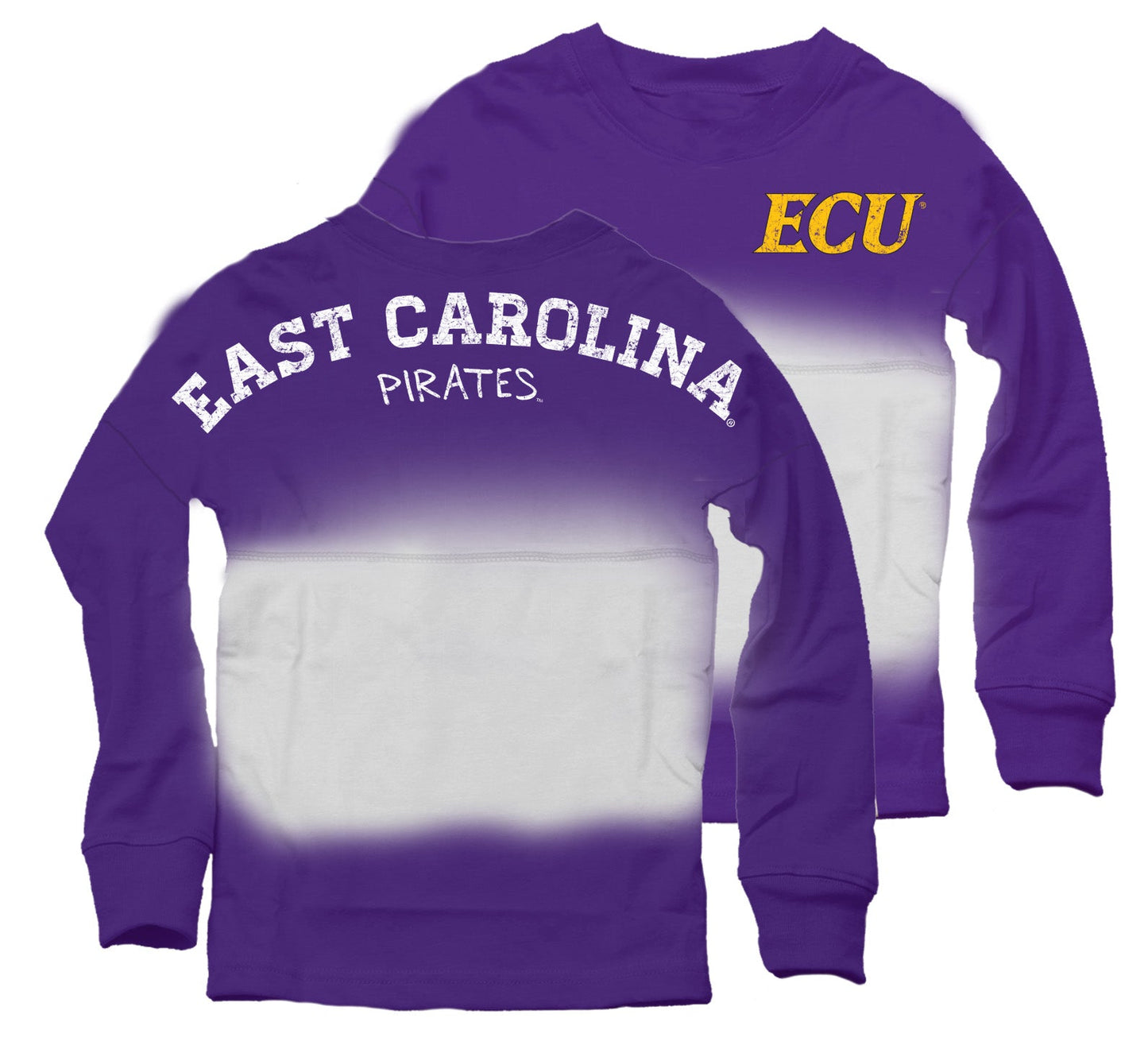 ECU Pirates Youth Girls Dip Dyed Spirit Tee