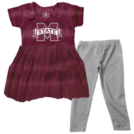 Mississippi State Bulldogs youth Tie Dye Dress Set
