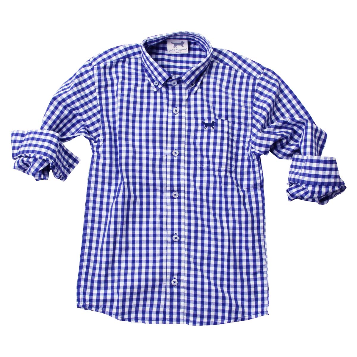 Jack Thomas Gingham Long Sleeve Shirt - Blue Moon