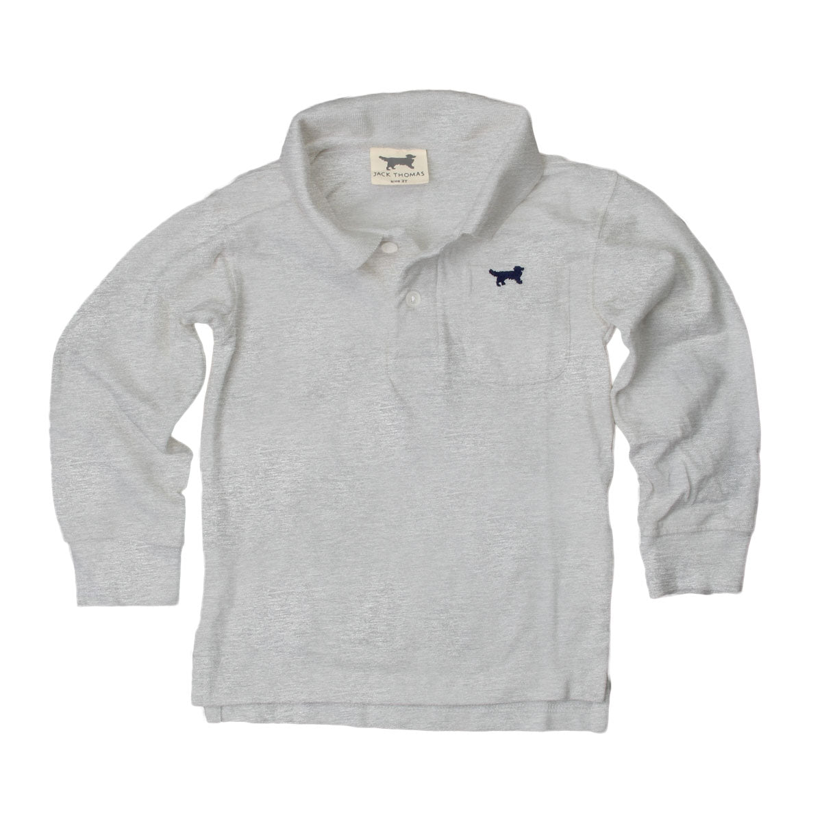 Jack Thomas Youth Boys Long Sleeve Polo-Heather