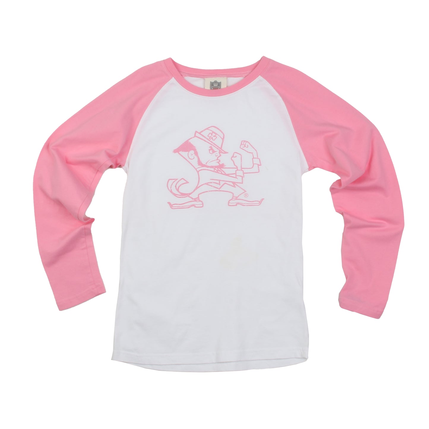 Notre Dame Fighting Irish Youth Girls Pink LS Raglan