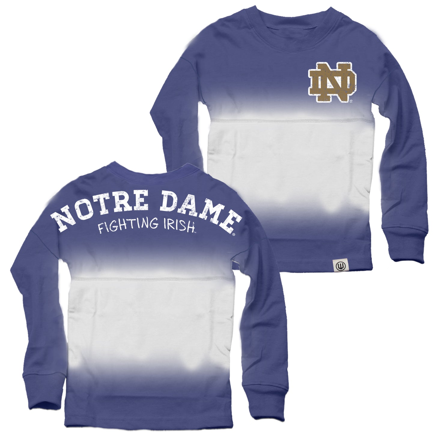 Notre Dame Fighting Irish Youth Girls Dip Dyed Spirit Top