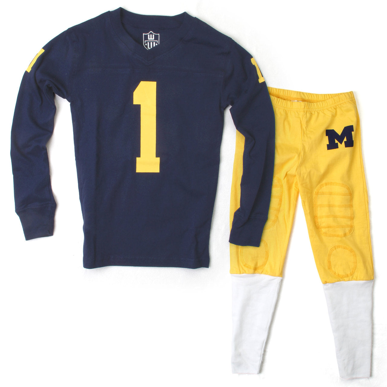 Michigan Wolverines Kids Football Pajama