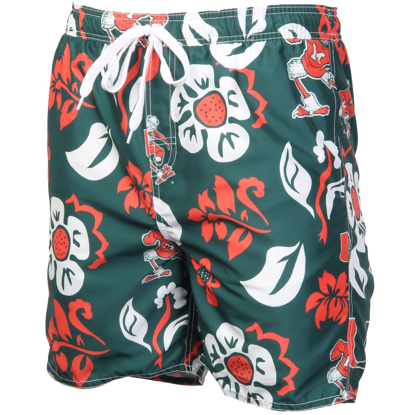 Miami Hurricanes Mens Floral Swim Trunks