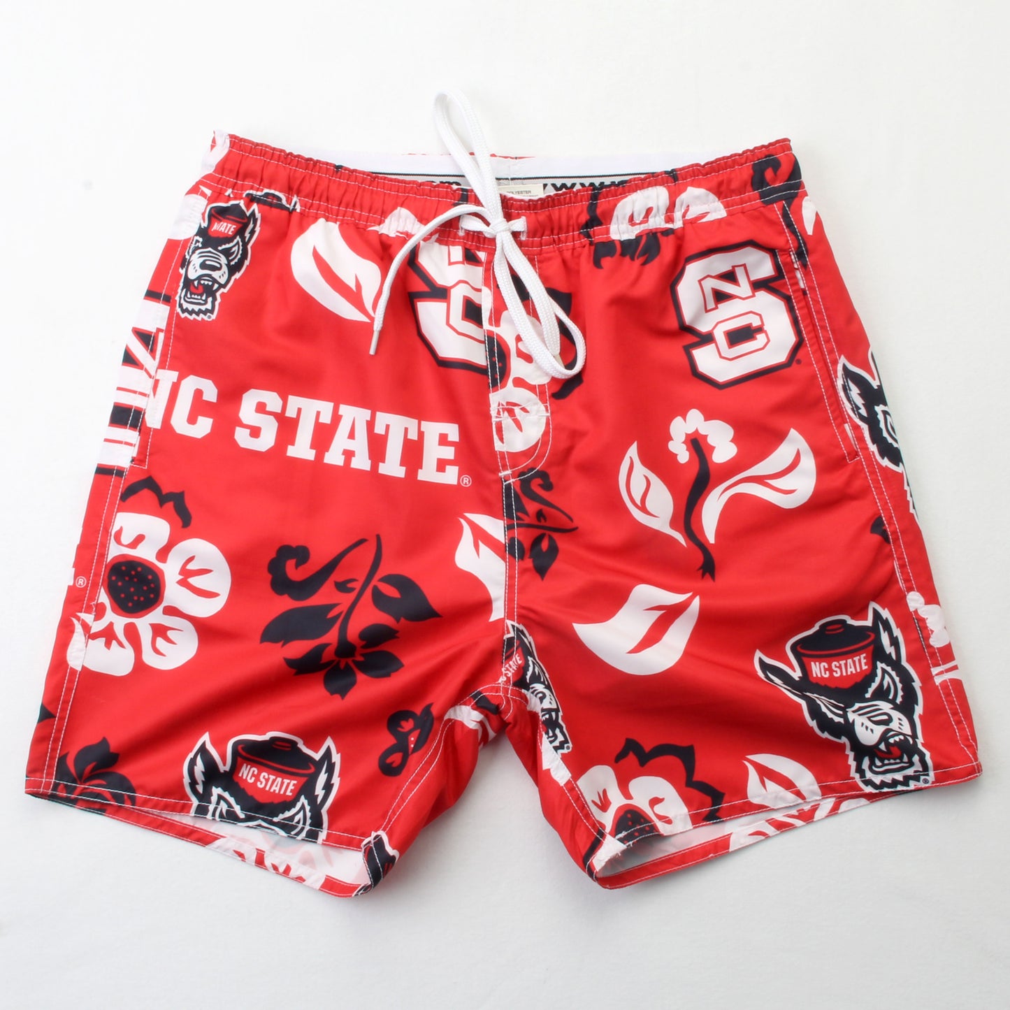 North Carolina State Wolfpack Mens Floral Swim Trunks