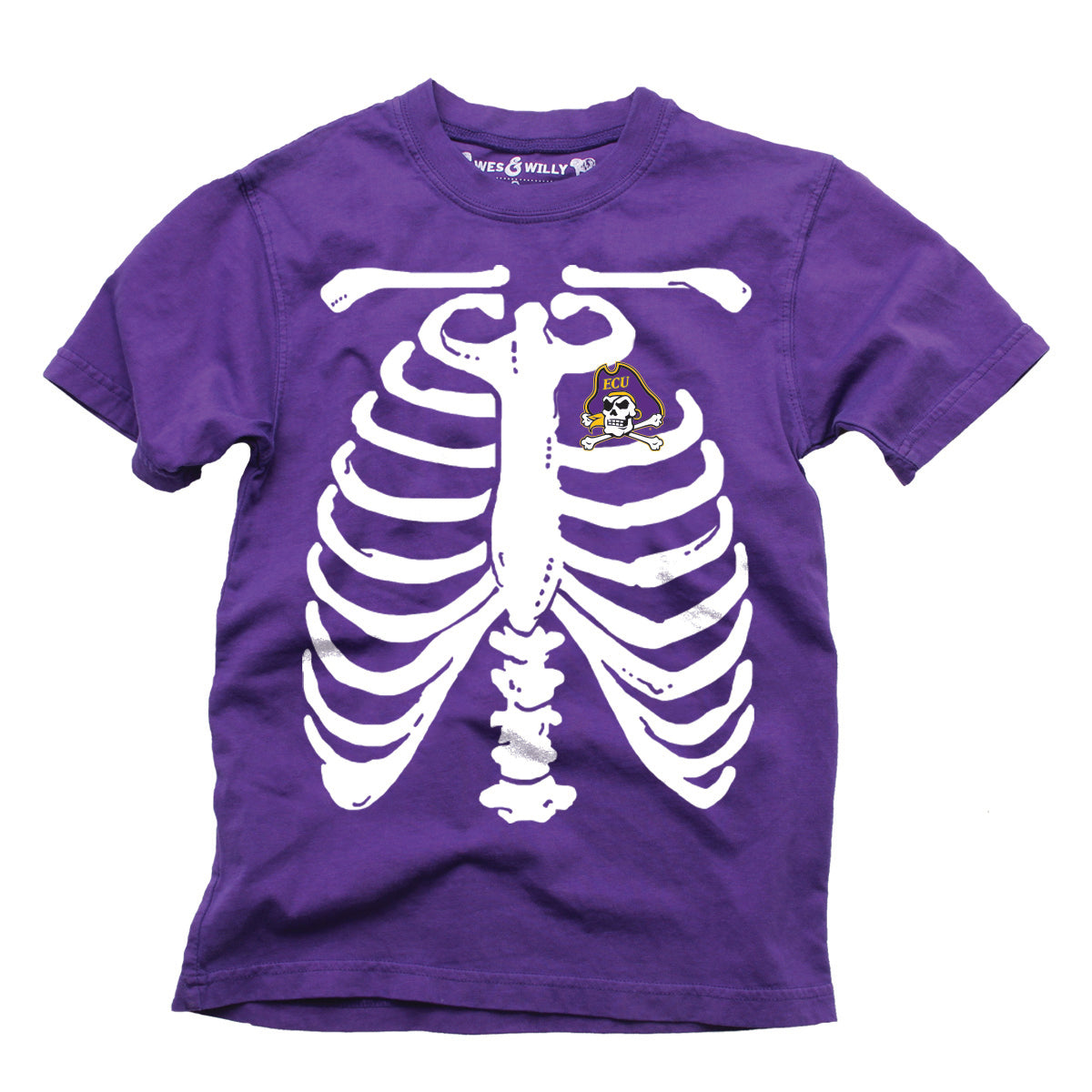 ECU Pirates Youth Boys SS Glow Bones Tee