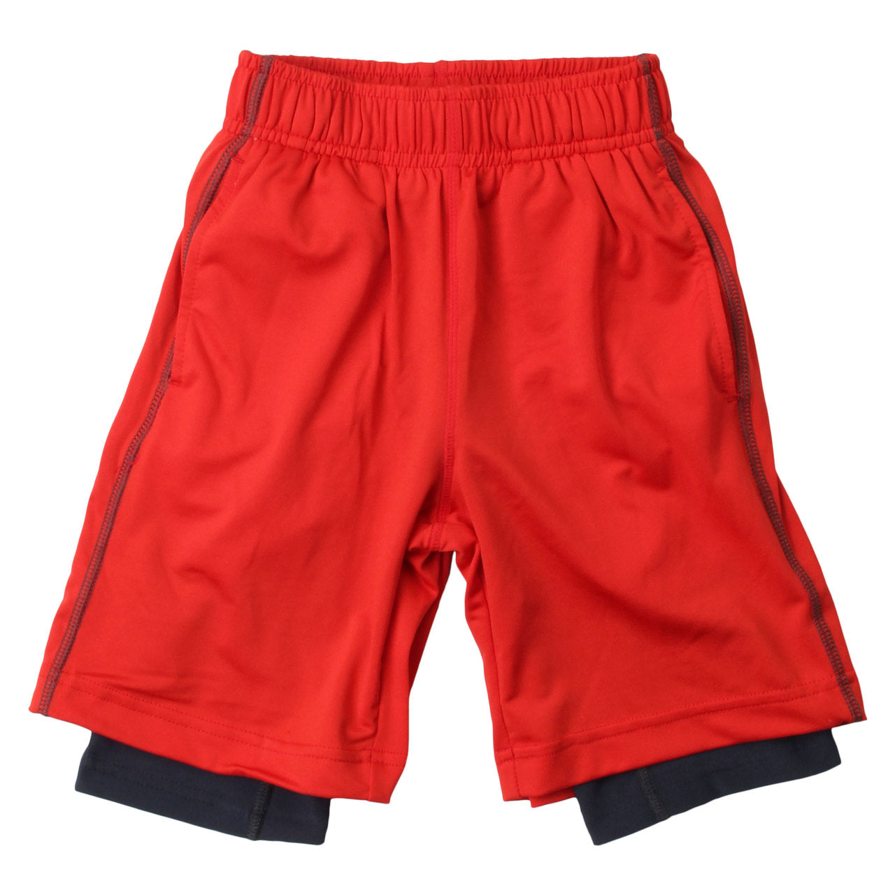 Youth Boys Lined Performance Short--Red