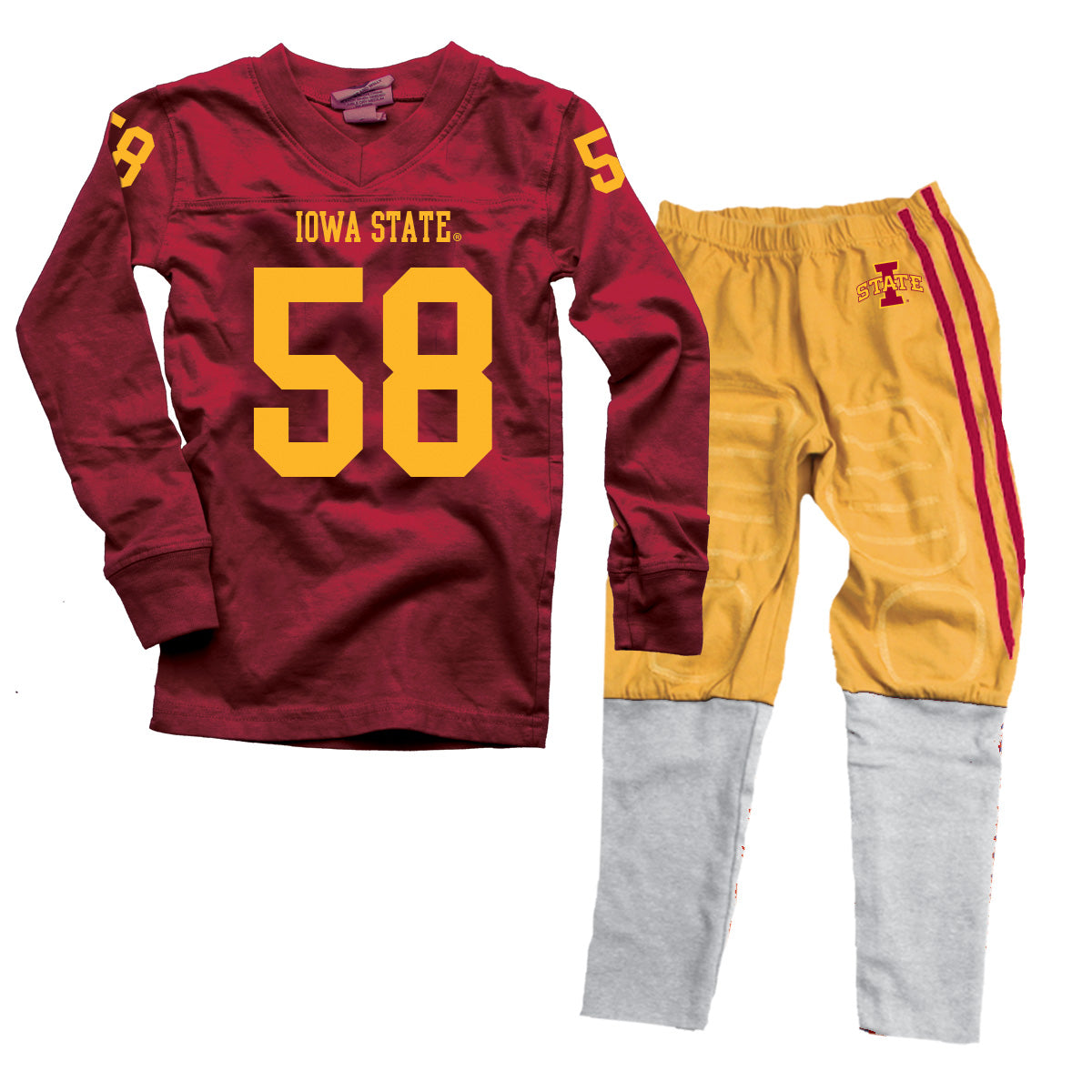 Iowa State Cyclones Kids Football Pajamas