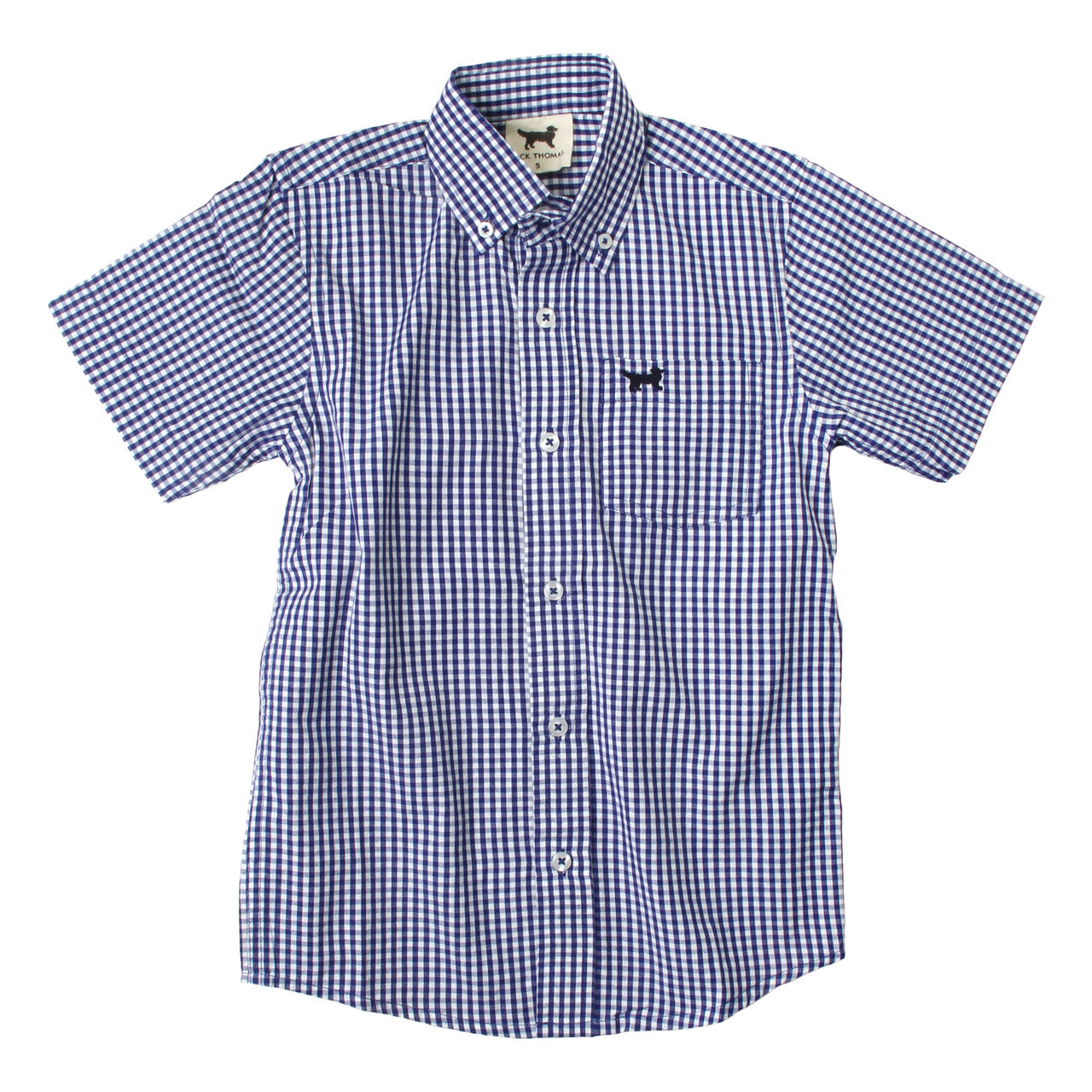 Youth Boys Mini Gingham Short Sleeve Shirt/BlueMoon