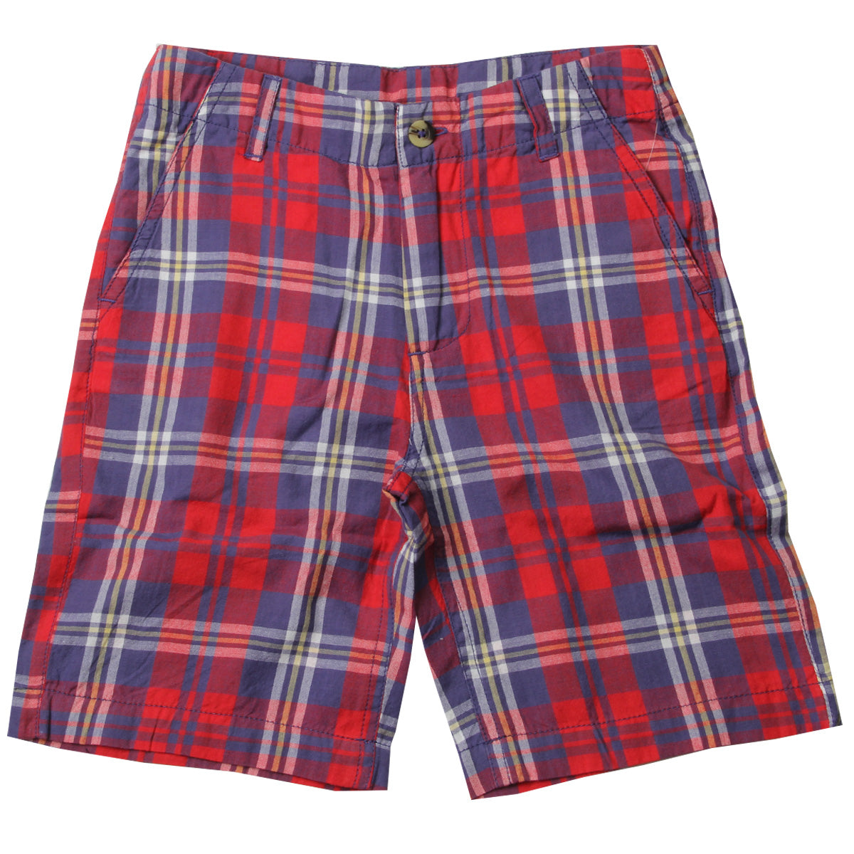 Jack Thomas Youth Boys Red & Blue Plaid Shorts