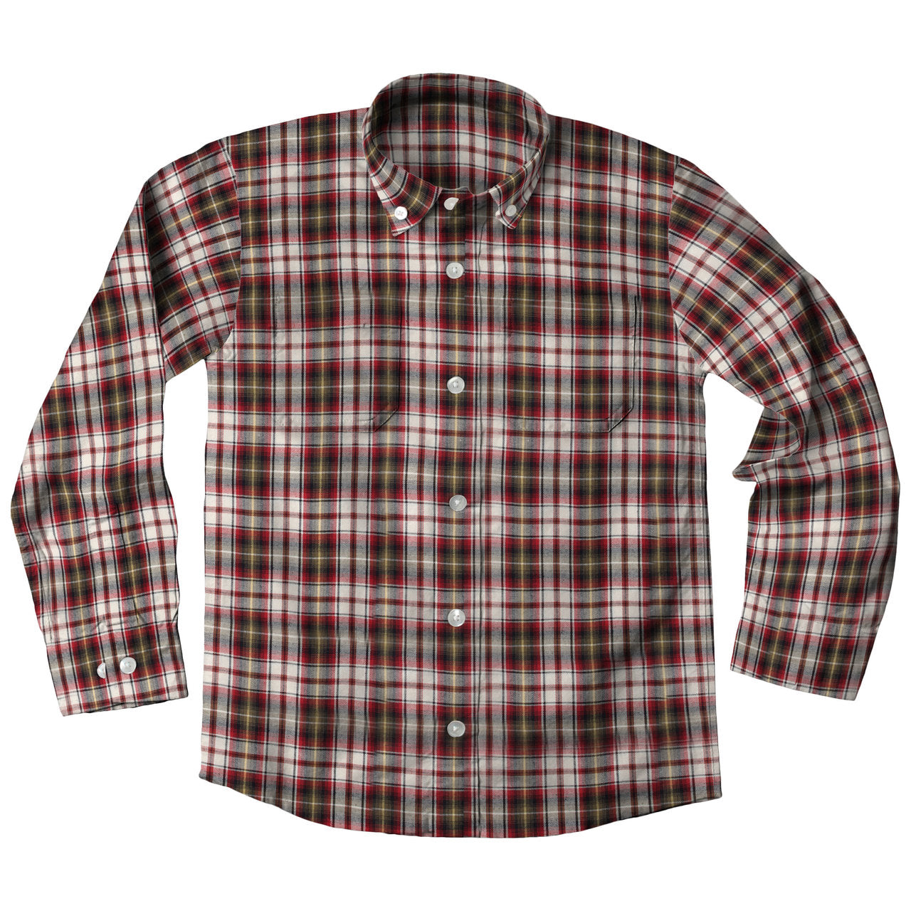 Jack Thomas Youth Boys Plaid Shirt-Maroon