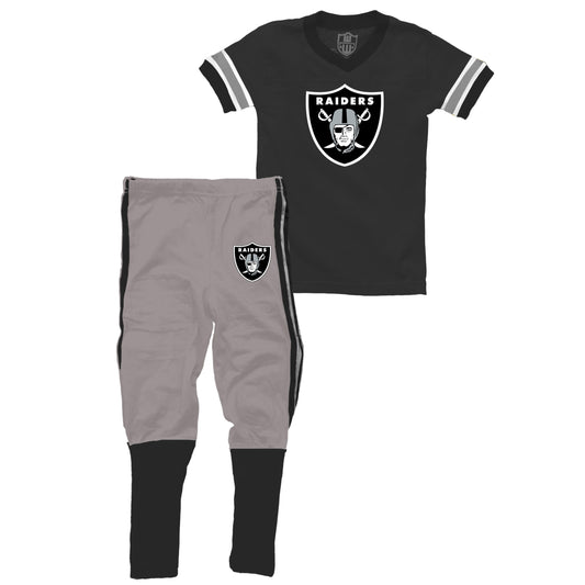 Las Vegas Raiders NFL Kids SS Football Pajama - Black
