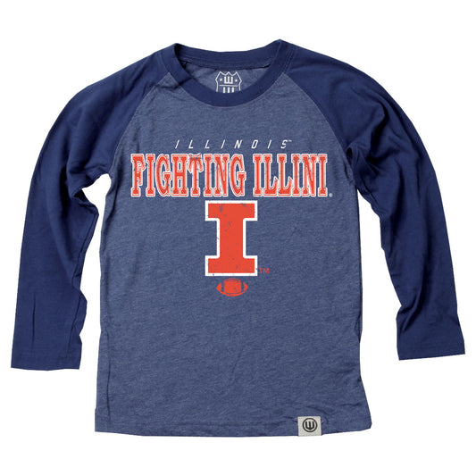 Illinois Fighting Illini Youth Boys Blend LS Raglan