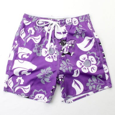 Wes & Willy Kansas State Wildcats Men's Floral Swim trunks