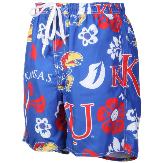 Kansas Jayhawks Men's Floral Swim Trunk