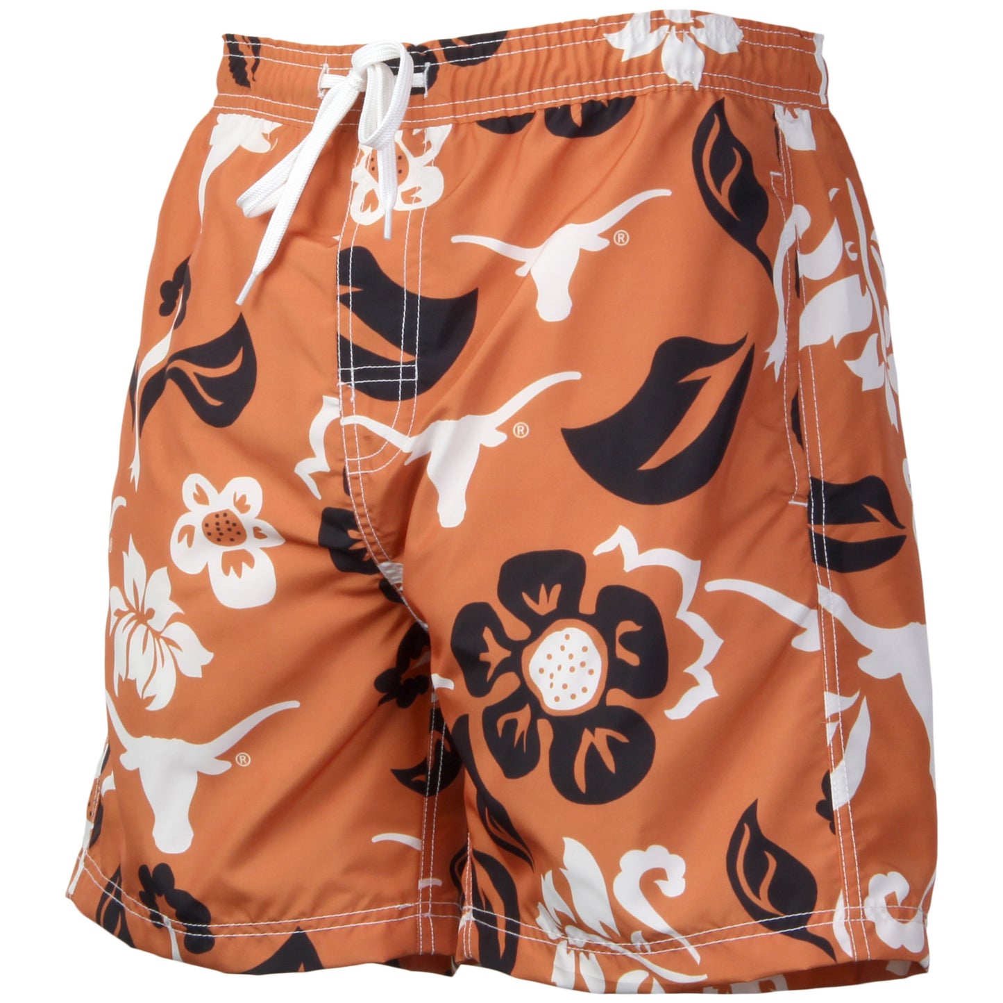 Wes and Willy Mens Texas Longhorns Floral Swim Trunks