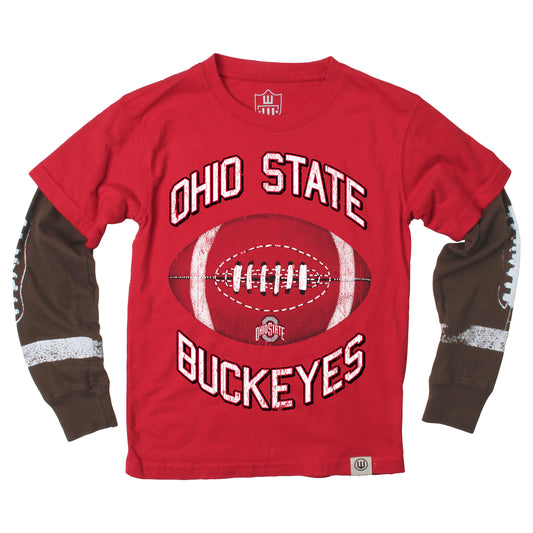 Ohio State Buckeyes Youth Football Sleeve 2 in 1 Tee