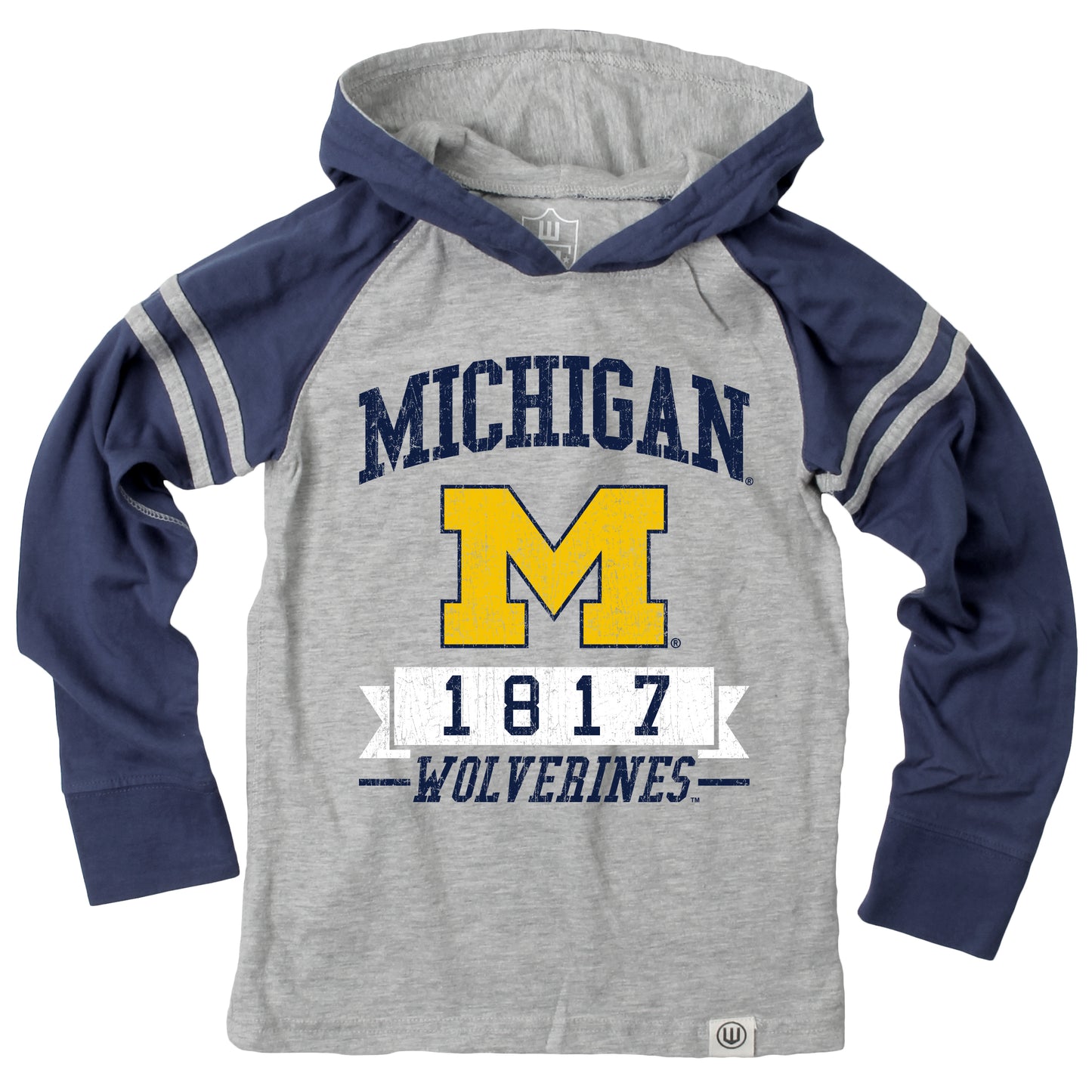 Michigan Wolverines Youth Hooded Raglan