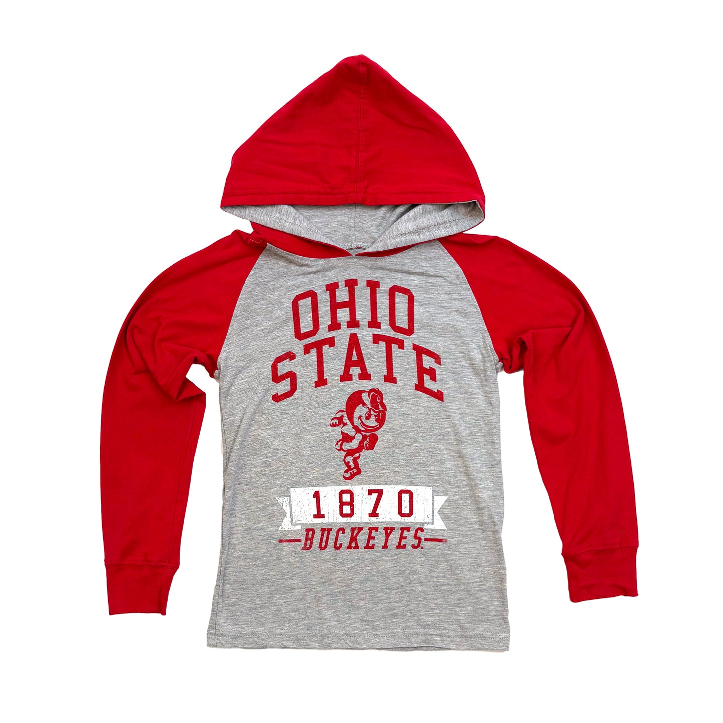 Ohio State Buckeyes Youth Hooded Raglan