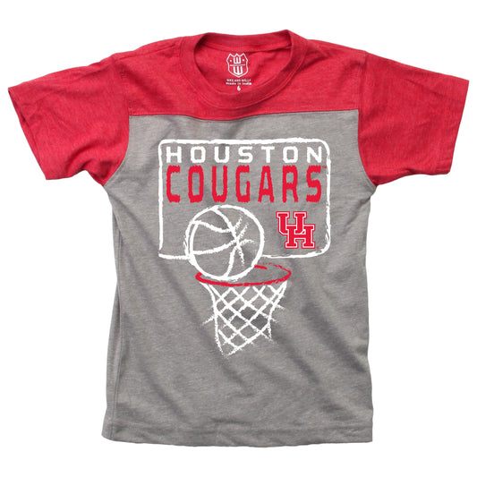Houston Cougars Youth Basketball Yoke Tee