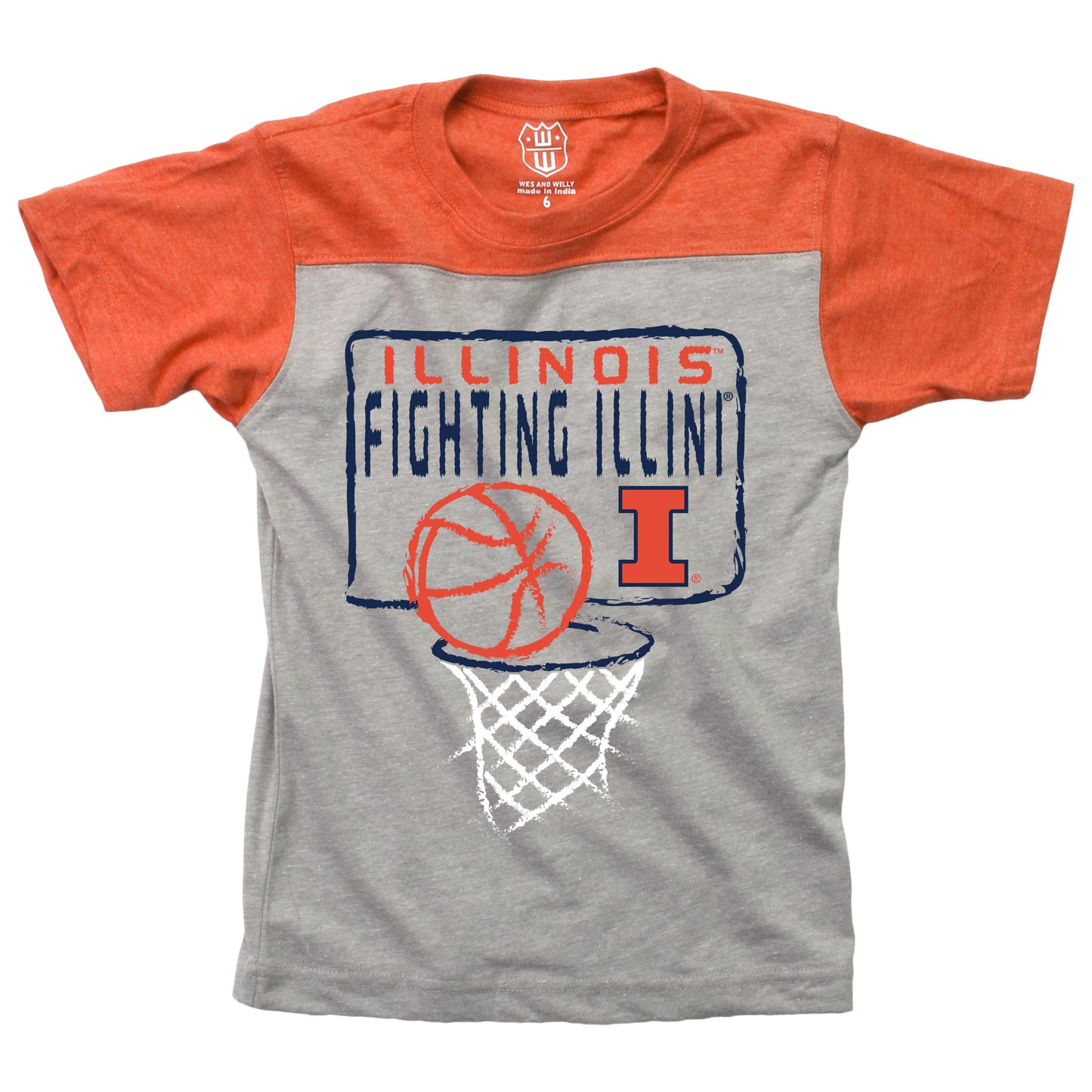 Illinois Fighting Illini Youth Basketball Yoke Tee