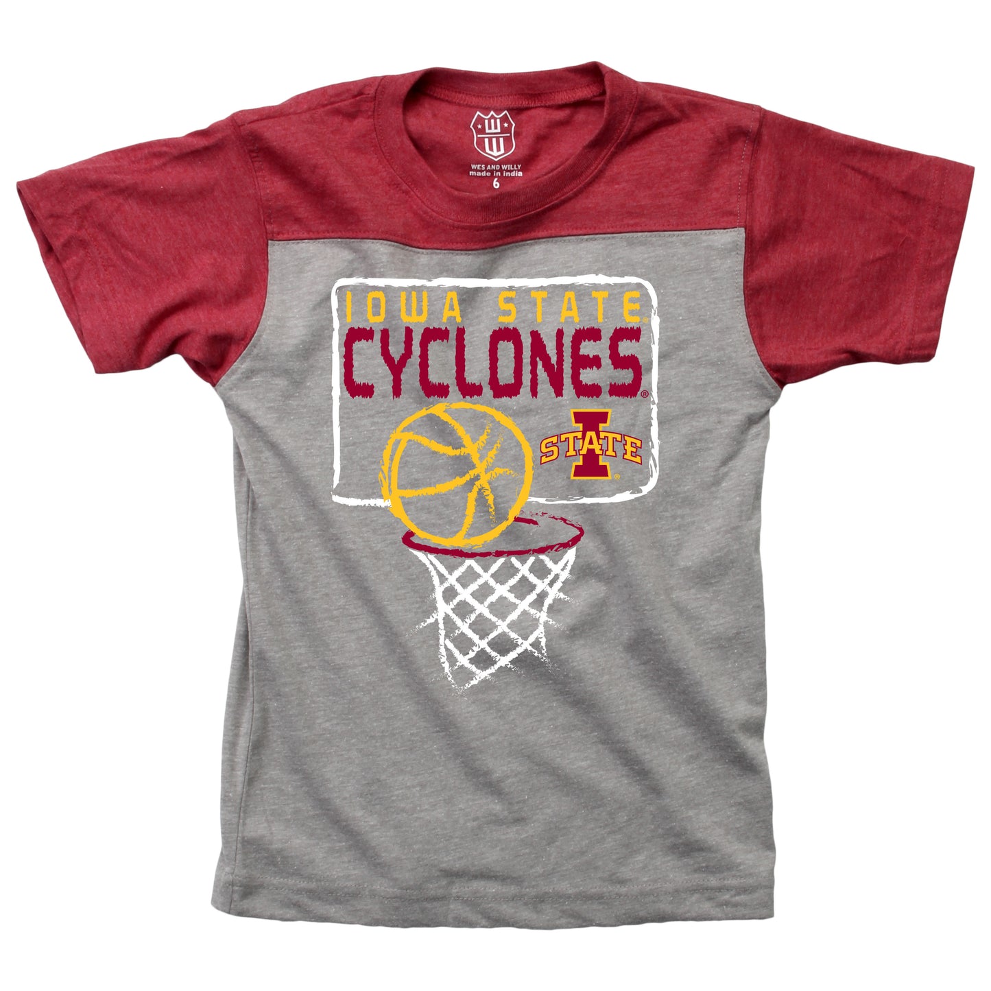 Iowa State Cyclones Youth Basketball Yoke Tee