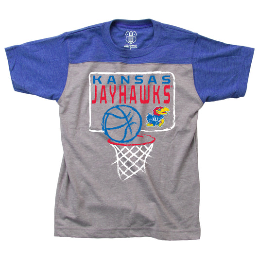Kansas Jayhawks Youth Basketball Yoke Tee