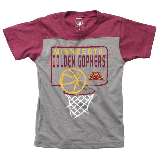 Minnesota Golden Gophers Youth Basketball Yoke Tee