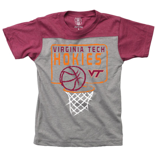 Virginia Tech Hokies Youth Basketball Yoke Tee