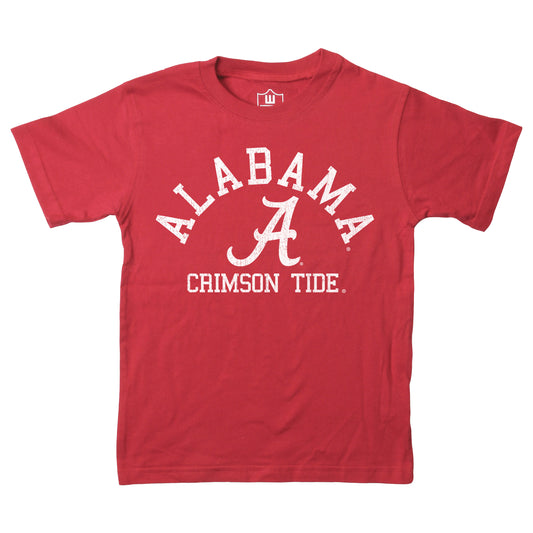 Wes and Willy NCAA Kids S/S Organic Cotton Tee Shirt Alabama Crimson Tide