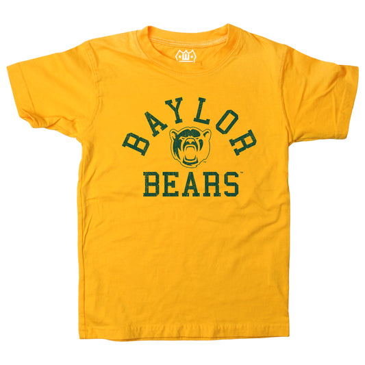 Baylor Bears NCAA Kids S/S Organic Cotton Tee Shirt-Bold Gold