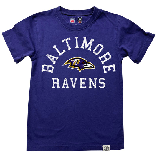Baltimore Ravens NFL Kids Short Sleeve Organic Cotton Tee Shirt - Ravens Purple