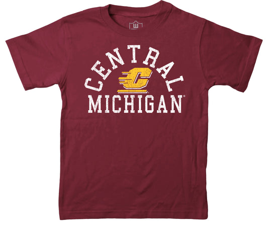 Central Michigan Chippewas Wes and Willy NCAA Kids S/S Organic Cotton Tee Shirt
