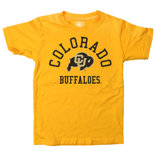 Colorado Buffaloes NCAA Kids S/S Organic Cotton Tee Shirt - Bold Gold