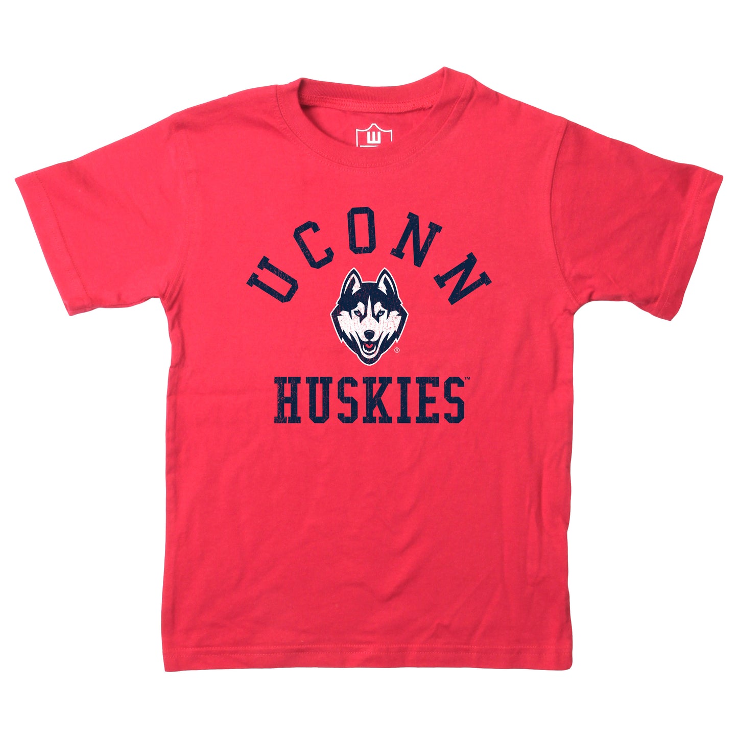 UCONN Huskies NCAA Kids S/S Organic Cotton Tee Shirt-Cherry