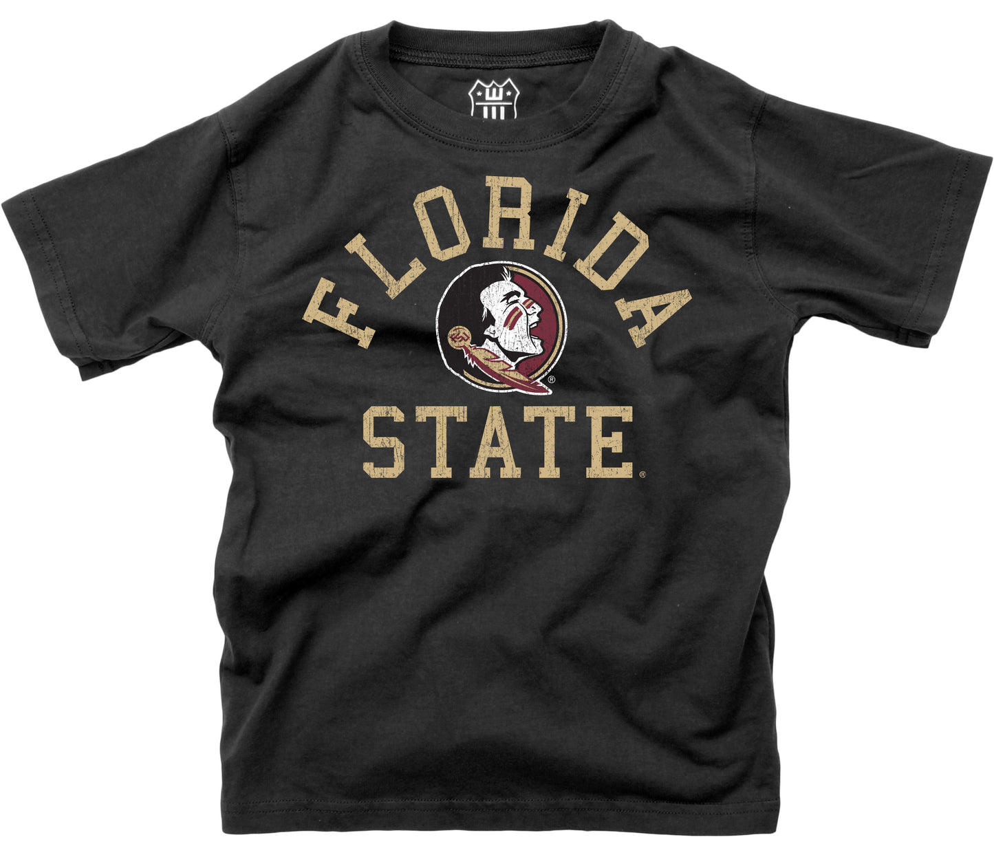 Florida State Seminoles Wes and Willy NCAA Kids S/S Organic Cotton Tee Shirt - Black