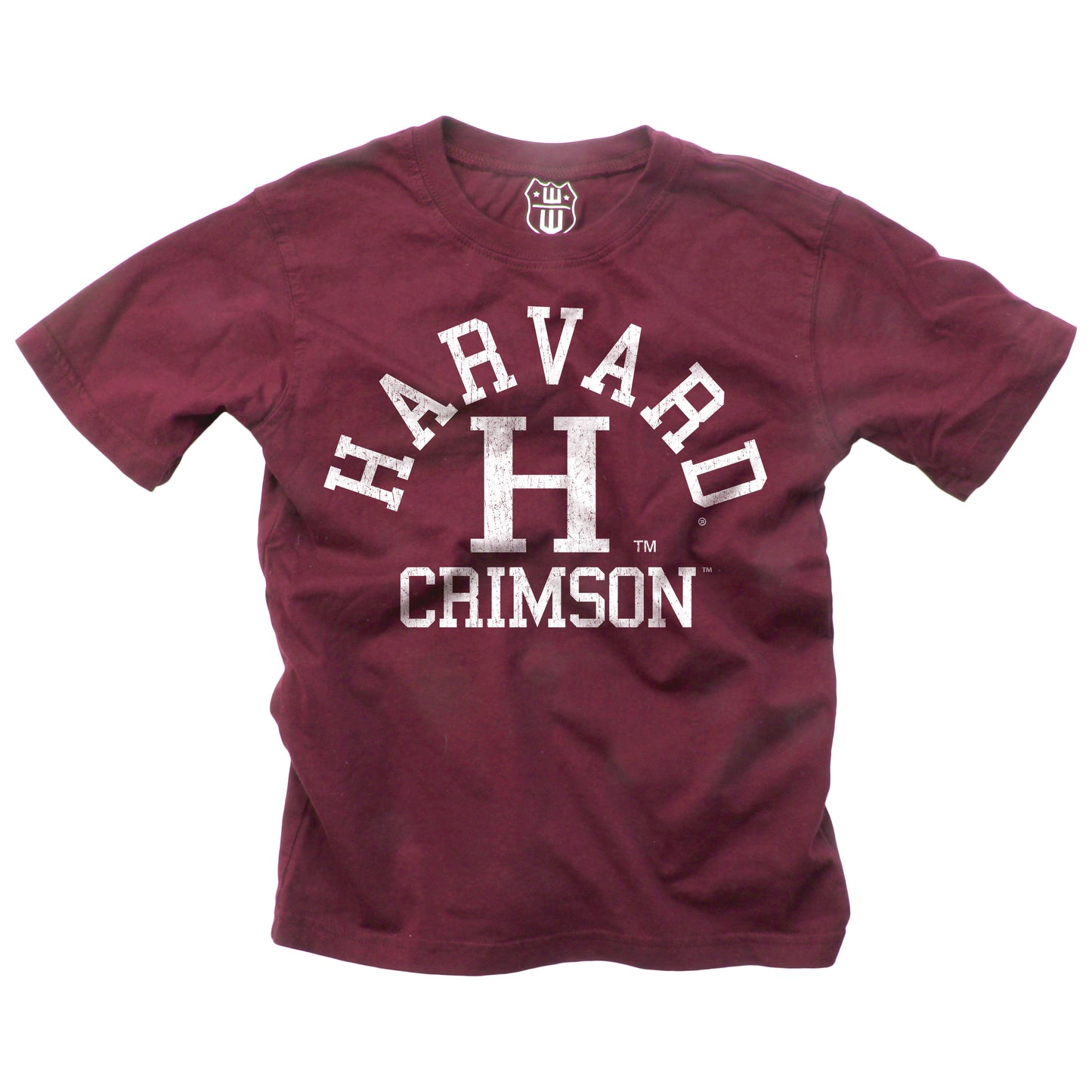 Harvard Crimson Wes and Willy NCAA Kids S/S Organic Cotton Tee Shirt - Maroon