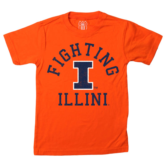 Illinois Fighting Illini NCAA Kids S/S Organic Cotton Tee Shirt - Orange Crush